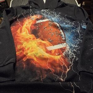 Kids' Black Football Graphic Hoodie